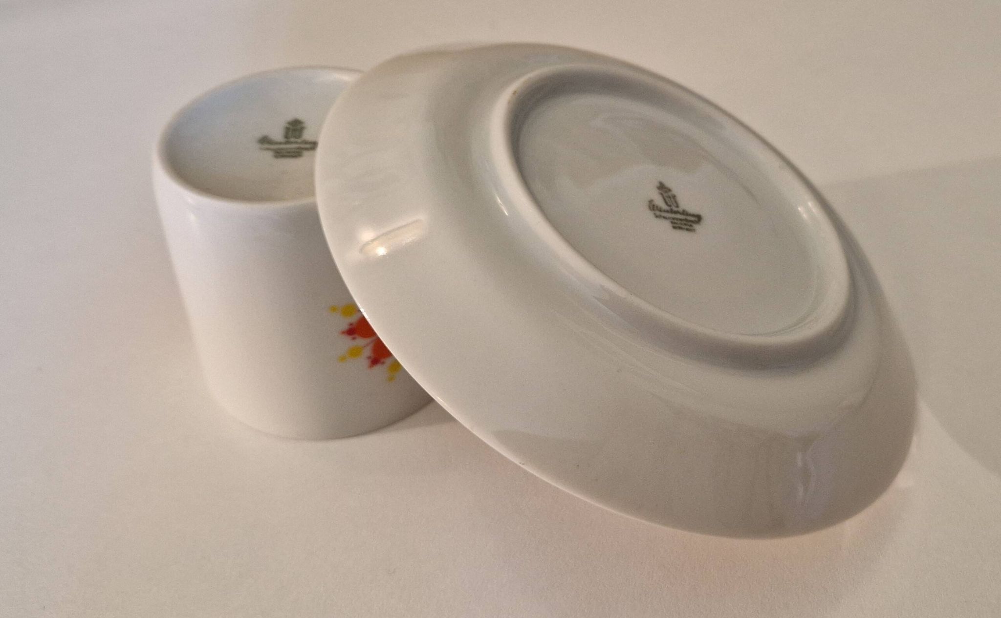 Coffee set 4 cups and saucers, vintage porcelain 1970