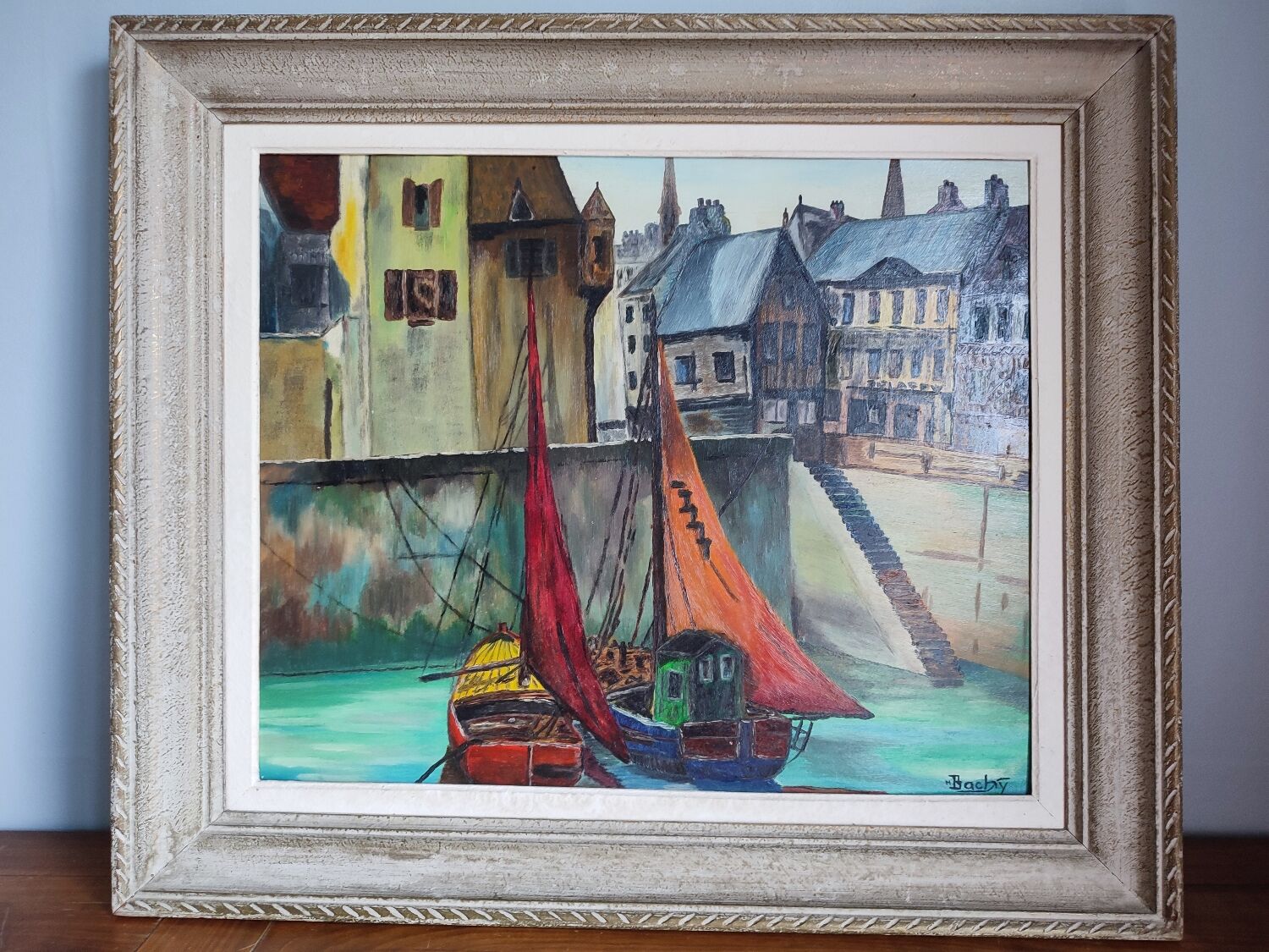 Old oil painting on panel signed