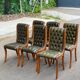 6 chaises anglaises Chesterfield XXème cuir vert olive
