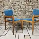Pair of vintage Scandinavian armchair chairs 1970