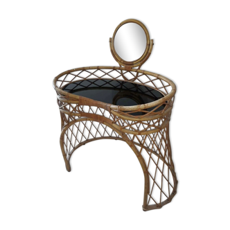 Vintage rattan dressing table from the 60s
