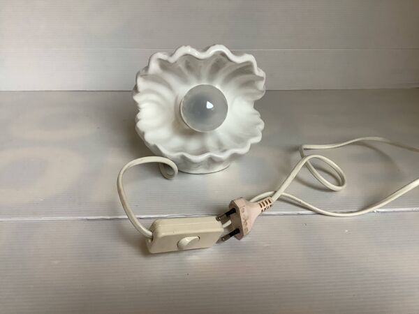 Lampe coquille saint Jacques blanche