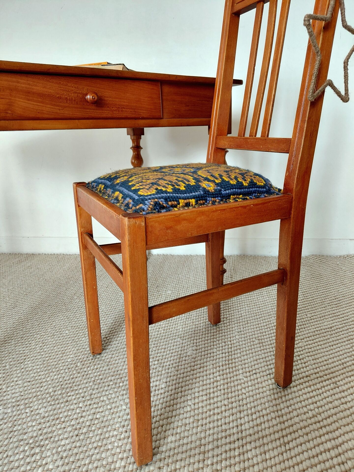 Fischel bistro chair "Indislocables" solid wood 1940s-1950s