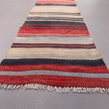 Old Turkish narrow Kilim Runner 140x41 cm shabby chic, vintage kelim