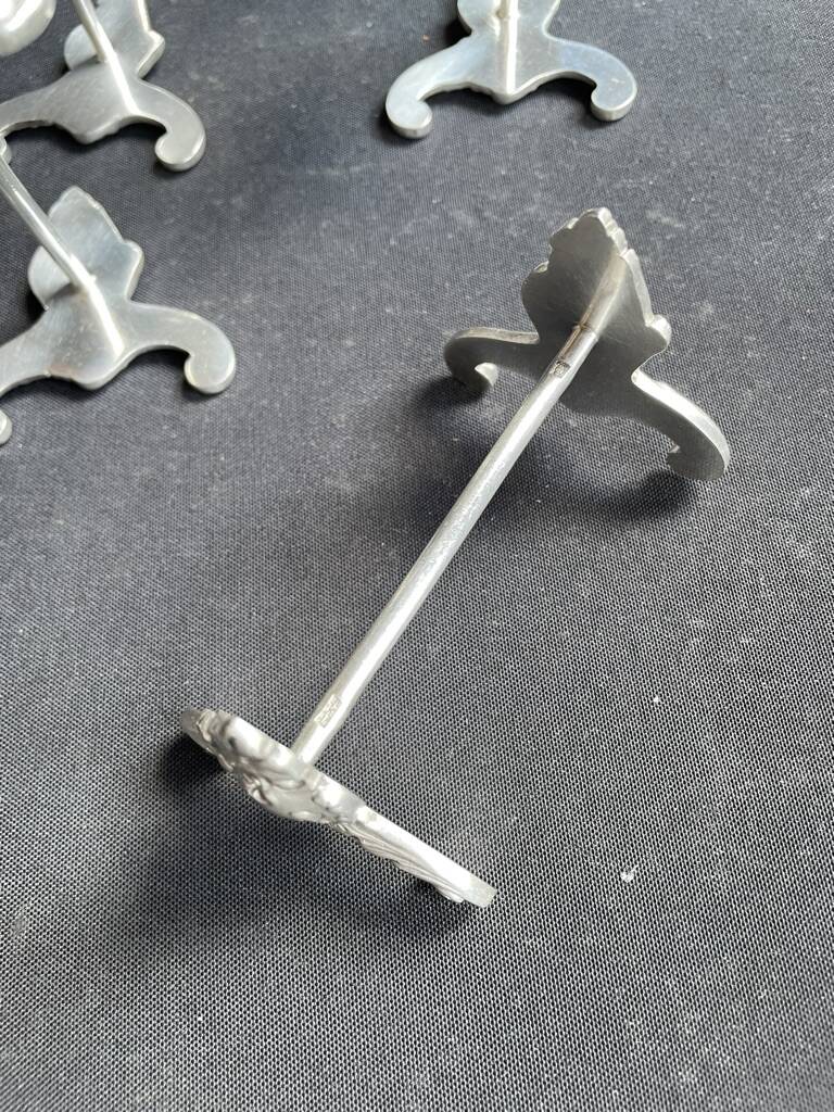6 Large knife rests – Cailar Bayard – Silver-plated metal