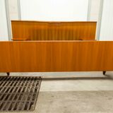 Scandinavian teak bed 1960 140x190 with table and light