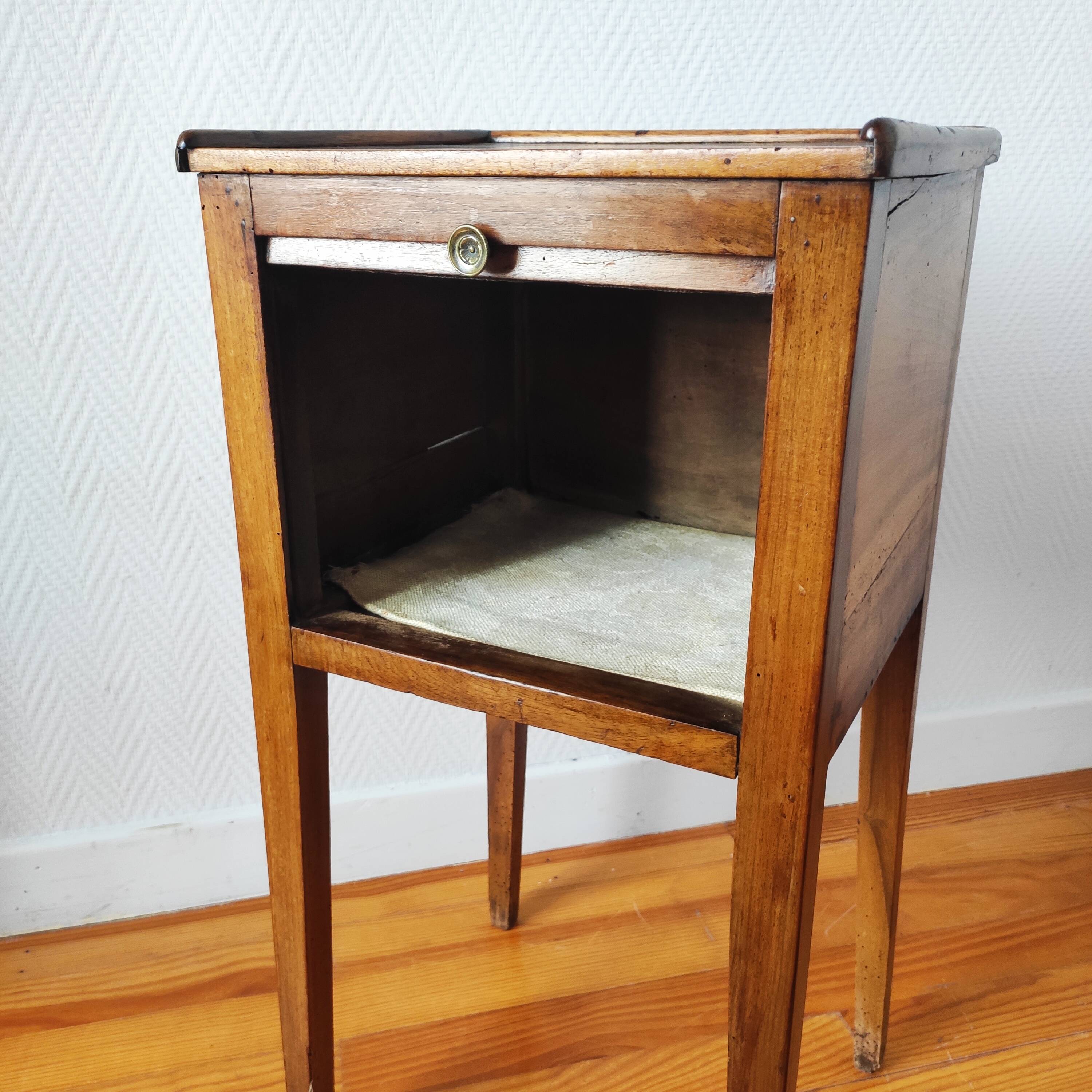 Directoire walnut bedside table
