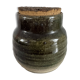 Vintage Wabi Sabi Studio Pottery Jar with Cork Lid / Belgium, 1970s in the