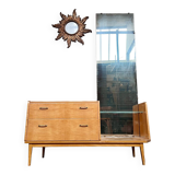 Coiffeuse vintage, en bouleau, table de toilette / meuble d'entrée