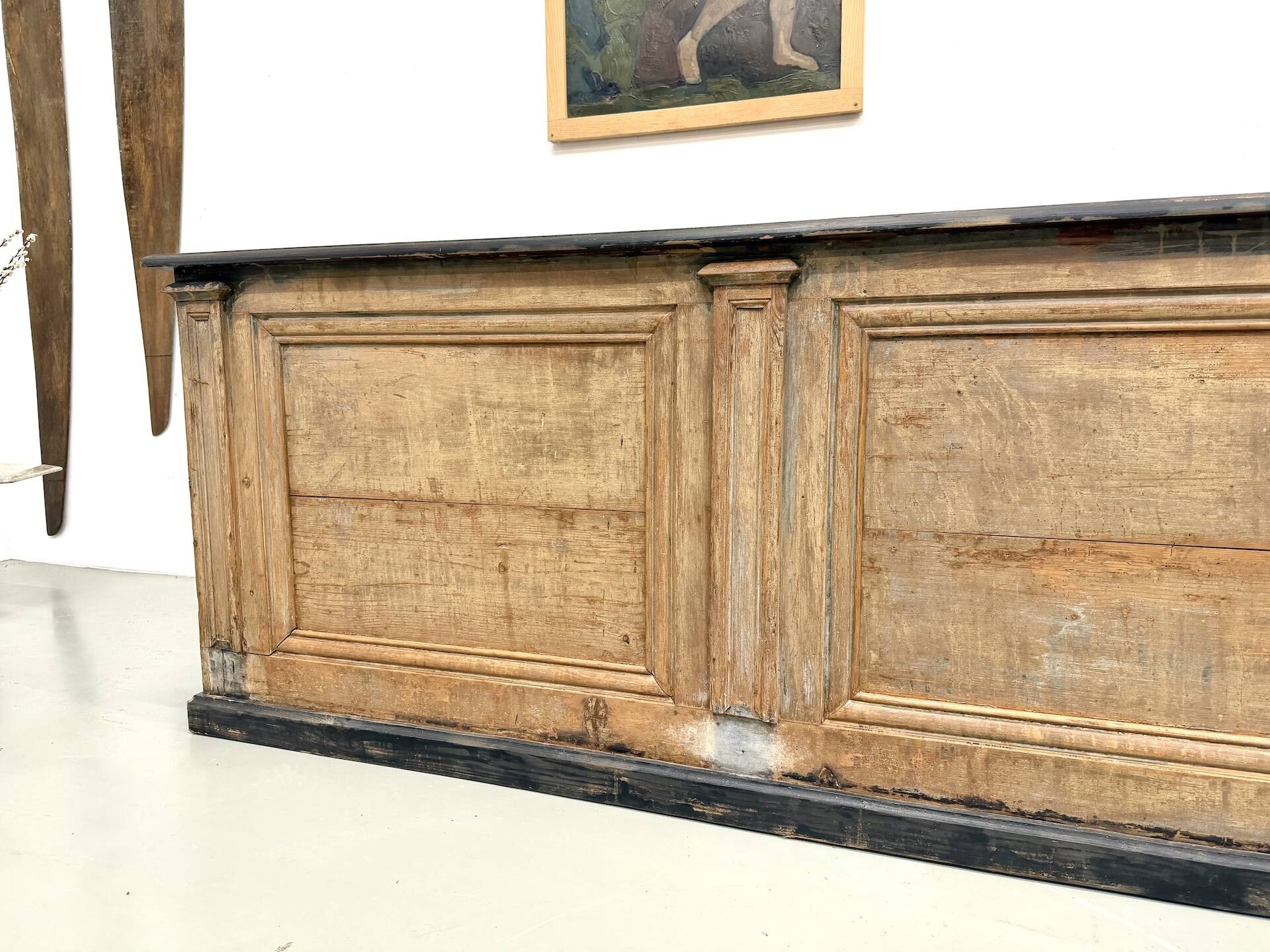 Large Antique Pine Trading Counter