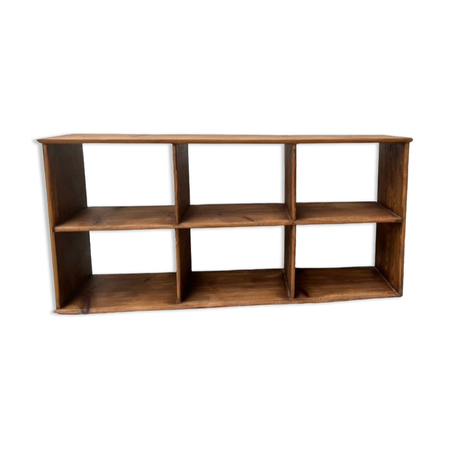 Antique pine storage cabinet with lockers