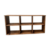 Antique pine storage cabinet with lockers