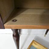 bedside table in lacquered wood and brass
