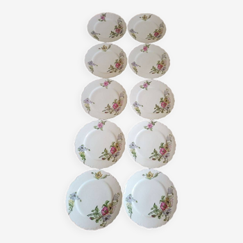 10 assiettes porcelaine - elite L France limoges D 24,5 cm -compagnie Lyonnaise