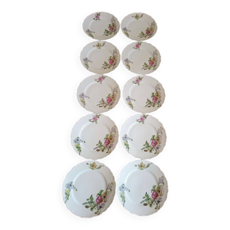 10 porcelain plates - elite L France Limoges D 24.5 cm - Lyonnaise company