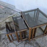 Rattan nesting table