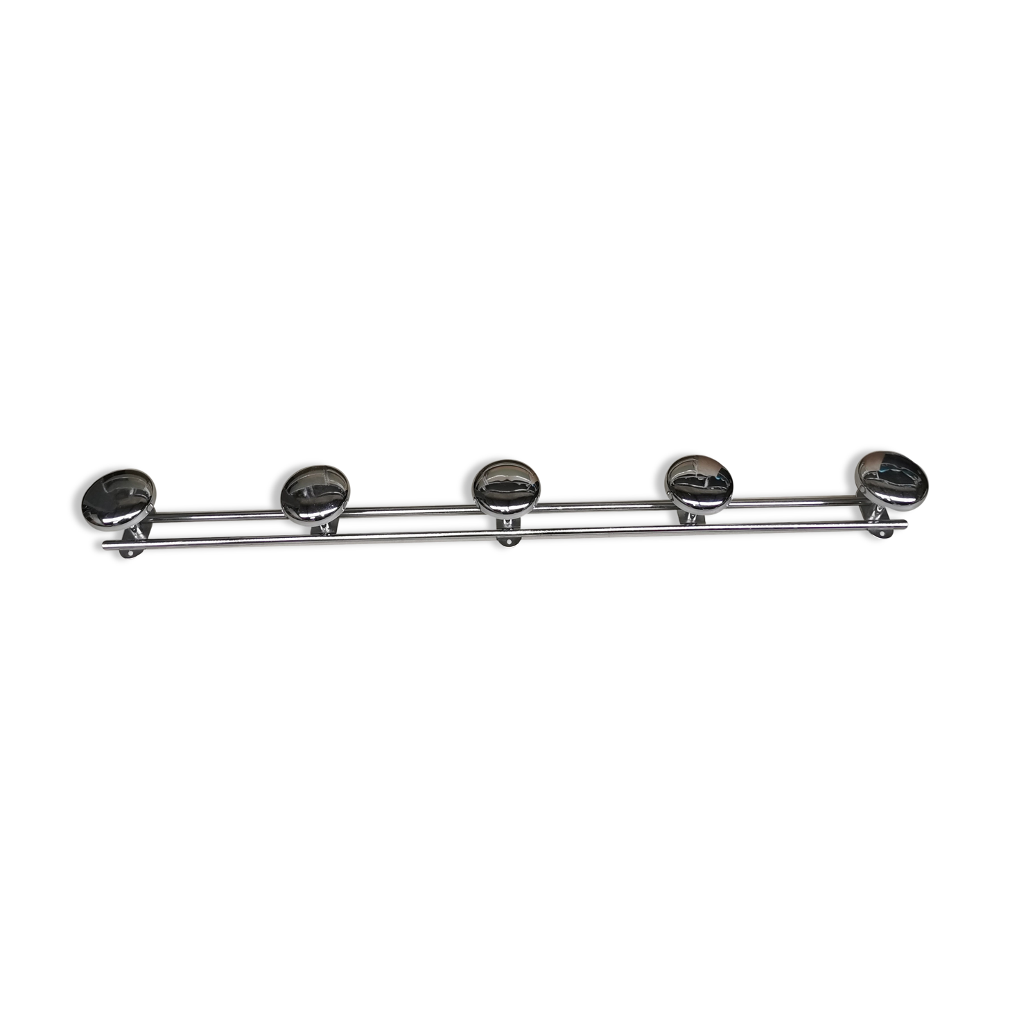 Vintage wall coat rack 70 to 5 Chrome hooks