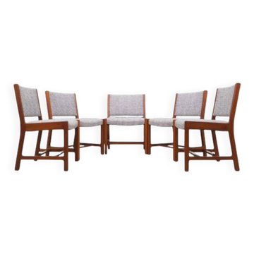 Ensemble de cinq chaises en teck, design danois, années 1970, production : Danemark