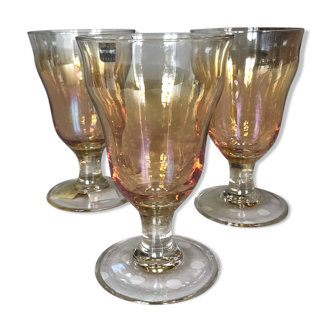 3 large stemmed glasses