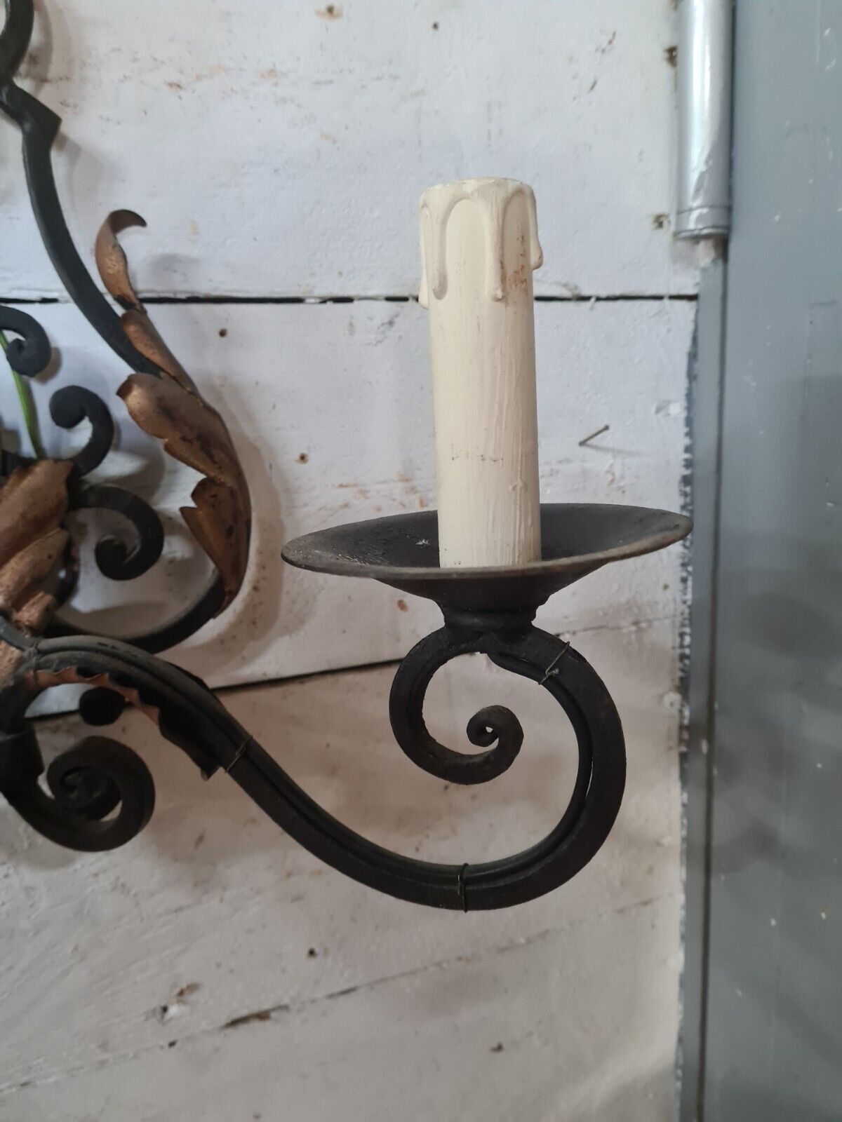 2 wrought iron sconces