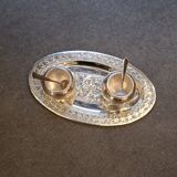 Silver-plated table salt and pepper shaker