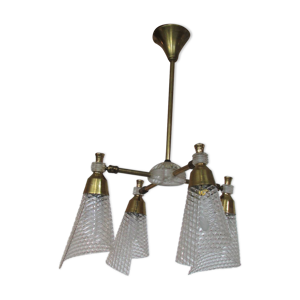 lustre en métal doré