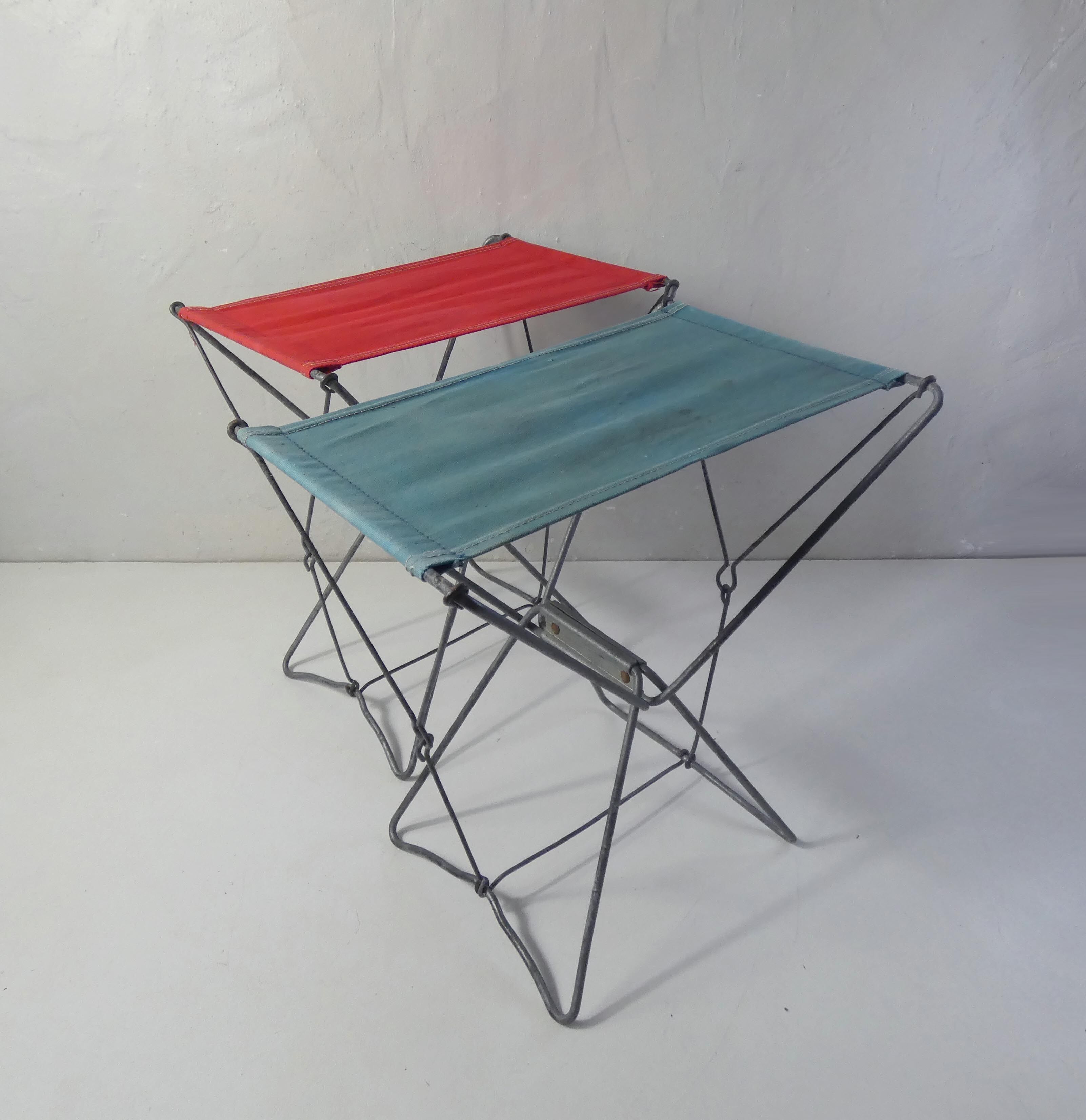2 old folding stools