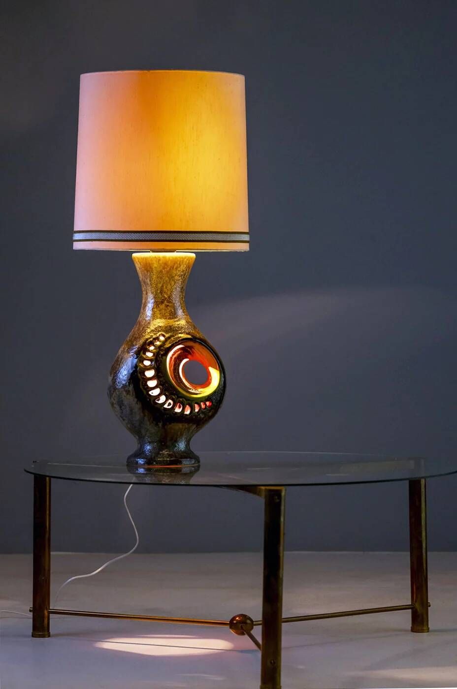 Vintage ceramic table lamp, Walter Gerhards lamp, 1970s
