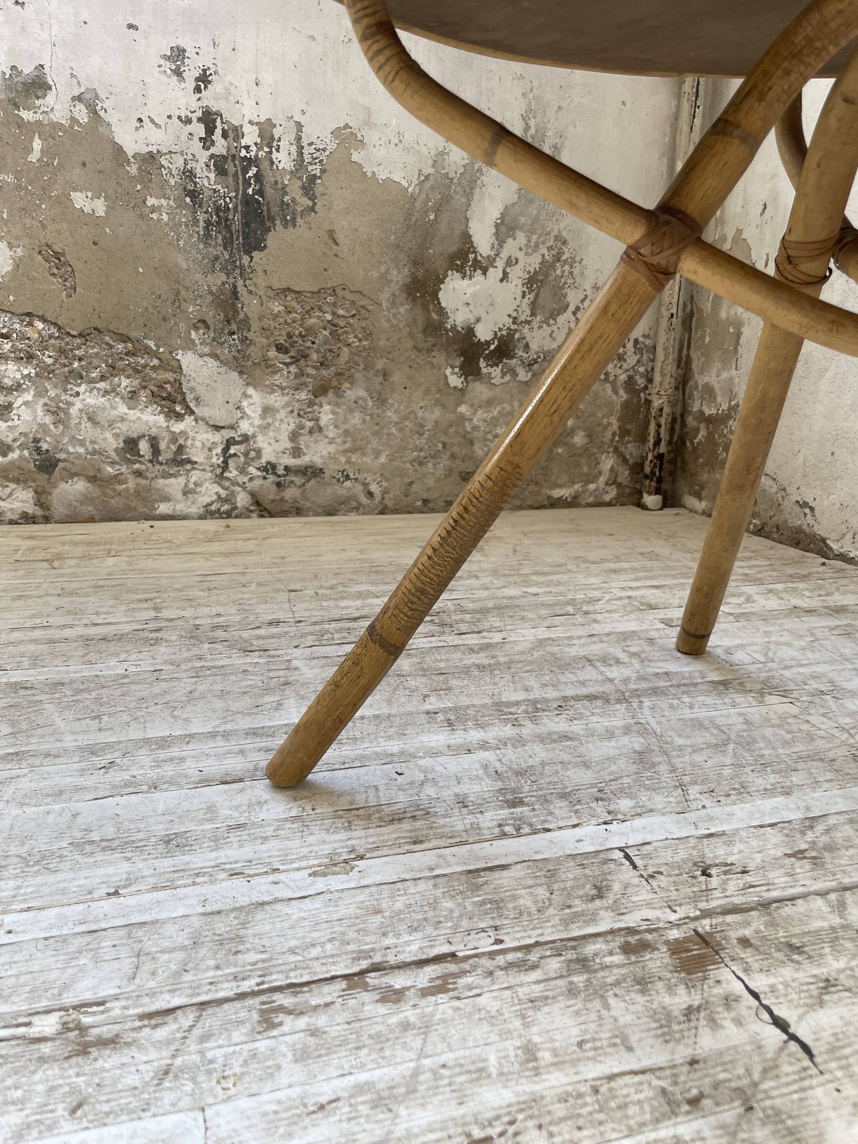 Vintage pink rattan coffee table