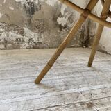 Table basse vintage en rotin rose