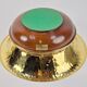 Vintage Valenti Gold Plated Centerpiece Bowl on Walnut Base, 1990s