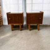Set de 2 tables de chevet vintage / mini armoires