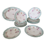 Service d'Assiettes Plates + Dessert + Plat Ovale - Porcelaine Monogrammes - XIXe Siècle