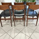 Set of 6 Scandinavian teak chairs, 1970s design.