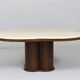 Coffee table with travertine top in cloverleaf shape, Italy, 1970s.