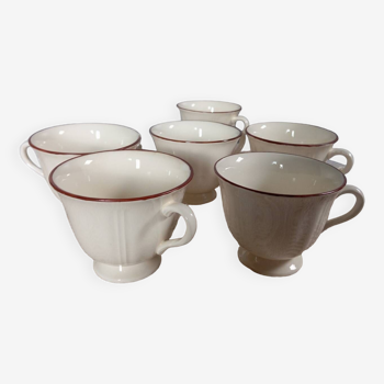 Ensemble de 6 tasses à café/thé couleur ivoire, Wedgwood, made in England
