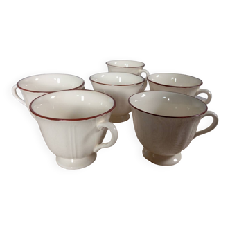 Ensemble de 6 tasses à café/thé couleur ivoire, Wedgwood, made in England