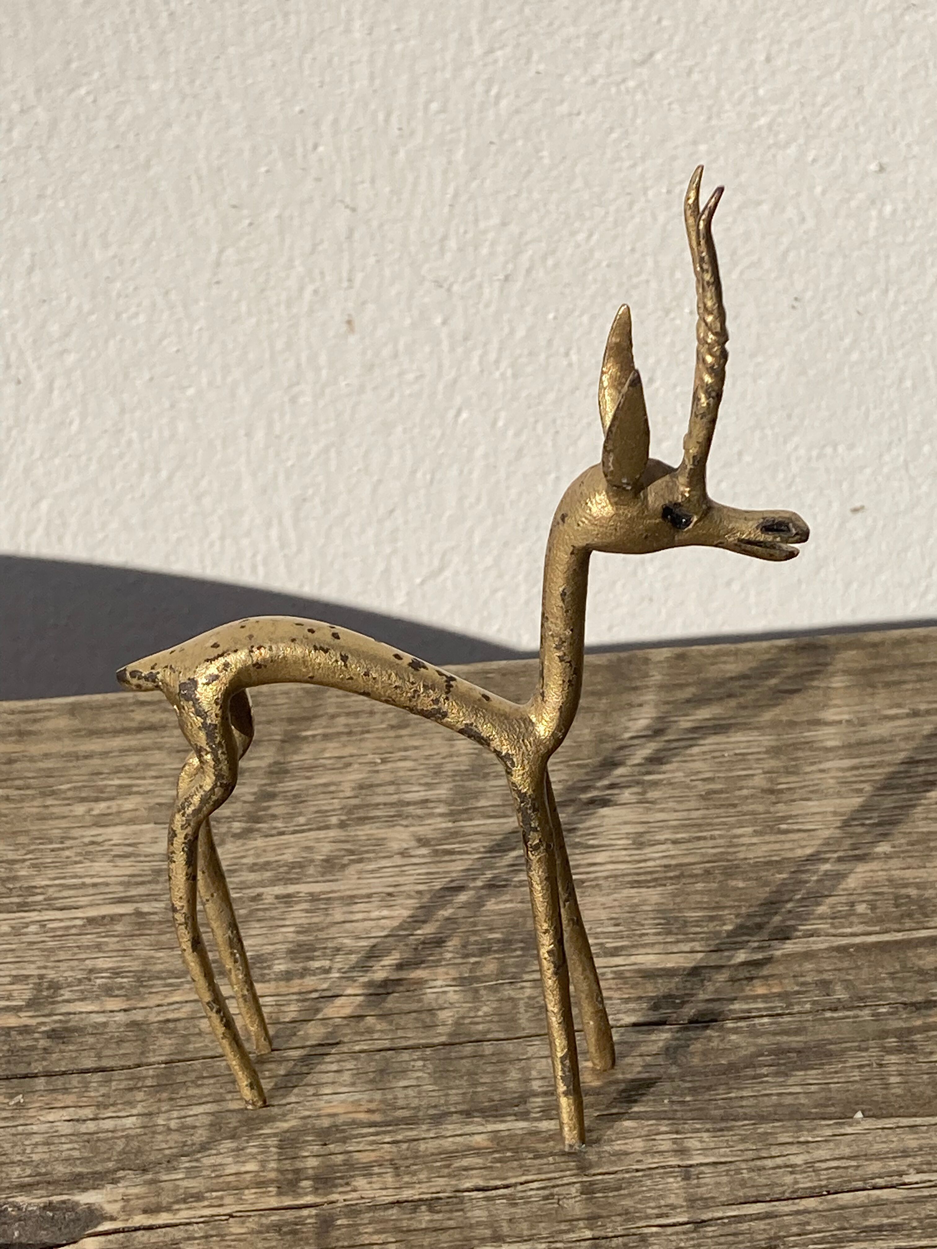 1970s gilded brass antelope