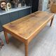 Large antique workshop dining table in solid oak (renovated)