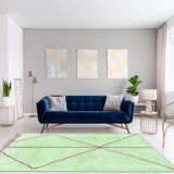 Modern Moroccan carpet green contemporary art 150x180cm
