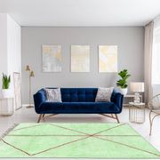 Tapis marocain moderne vert art contemporain 150x180cm
