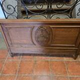 Old Louis XVI style oak headboard, 144cms L