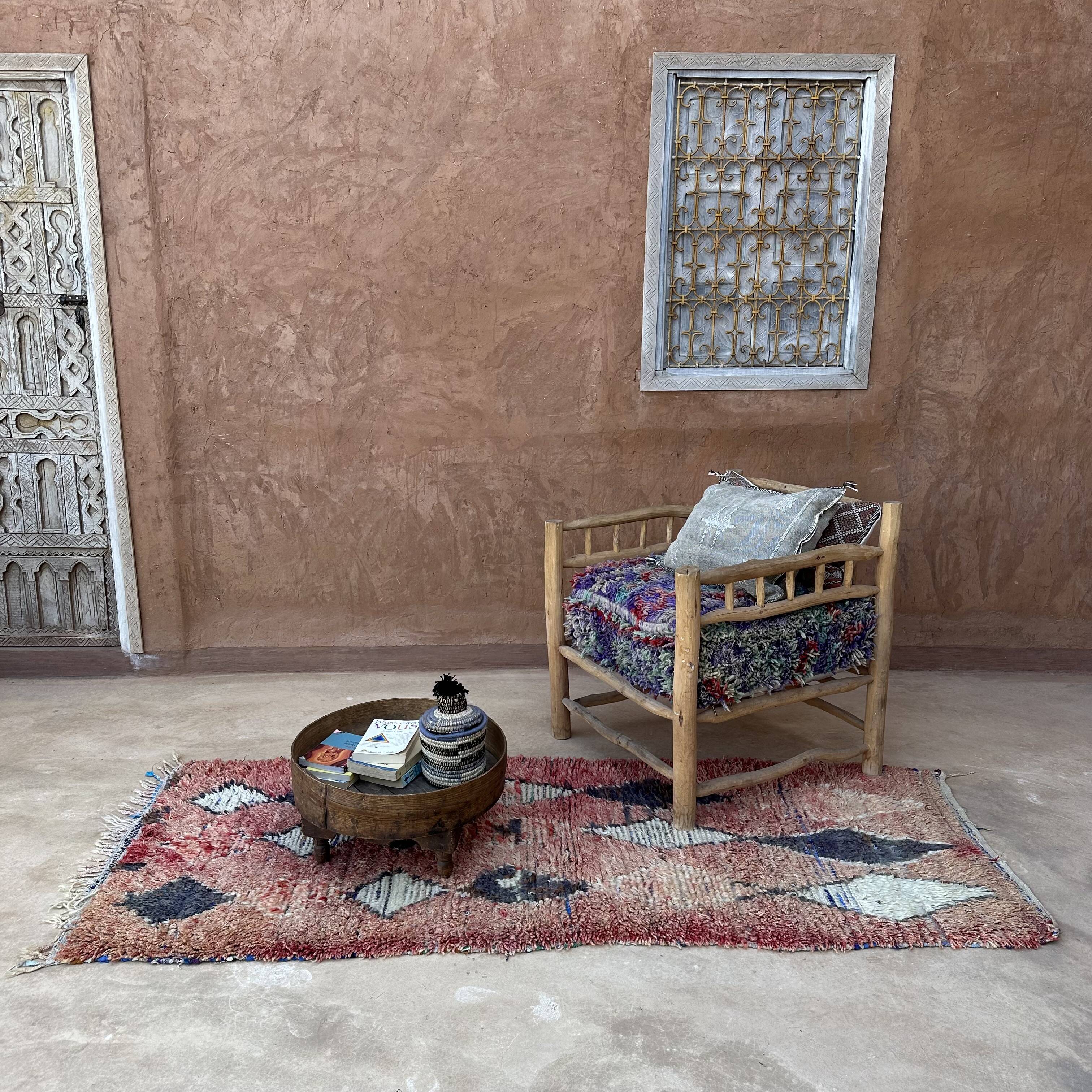 Red Boujad Moroccan rug - 221 x 89 cm