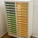 Vintage sorting furniture from the 70s / 30 drawers - industrial / workshop / haberdashery
