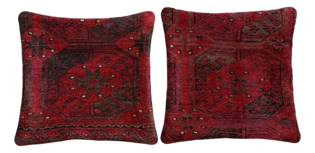 Lot de 2 housses de coussin turque vintage 38x38 cm