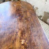 19th century oval solid oak table