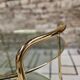 Golden dessert table and smoked glass 1970 vintage