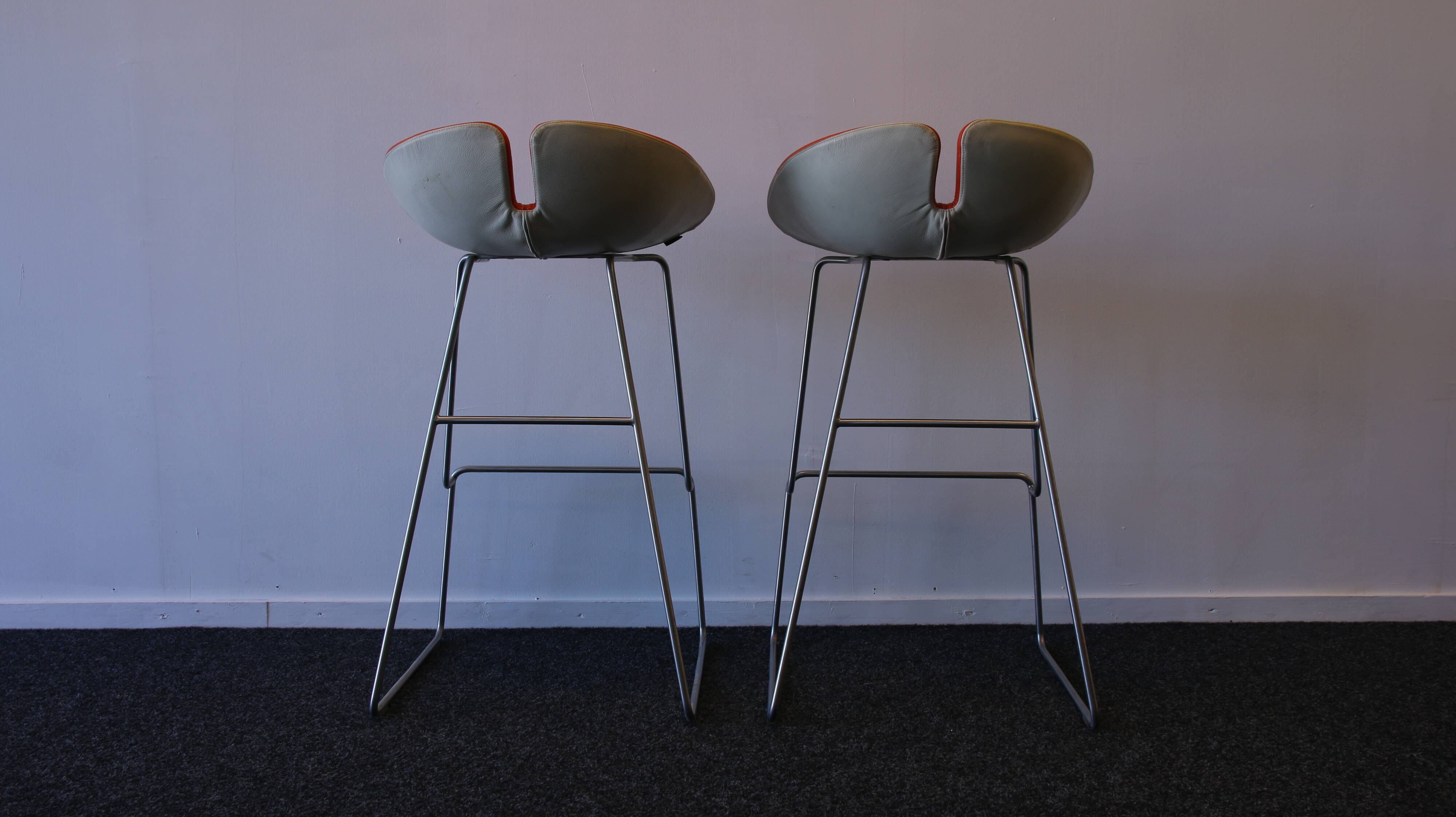 Set of 2  Moroso Fjord barstools by Patricia Urquiola