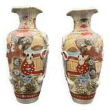 Pair of Vases Satsuma 29 cms Japan early XXe
