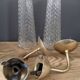 Paires d'appliques vintage verre et laiton